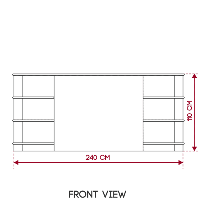 ภาพไกด์ขนาด Reception Counter Minimal รุ่น CR-017